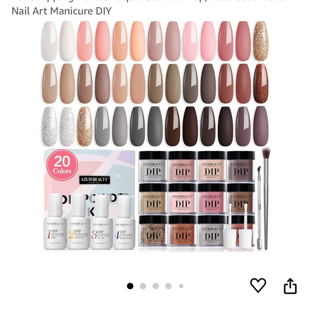 Azure beauty dip nail set variety and holiday colors